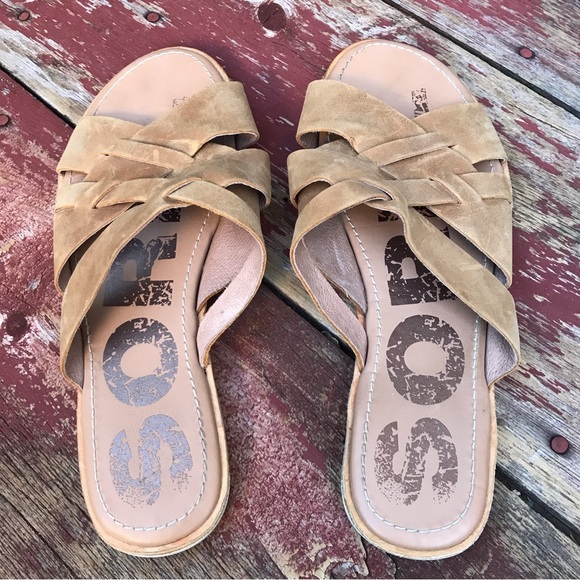 🍄 Sorel Ella Tan Leather Slide Sandals - Picture 9 of 10